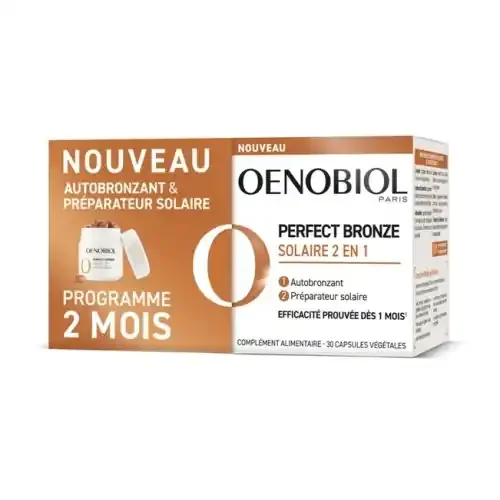 OENOBIOL Perfect Bronze Solaire 2 en 1 Autobronzant et Préparateur Solaire 2 x 30 capsules végétales
