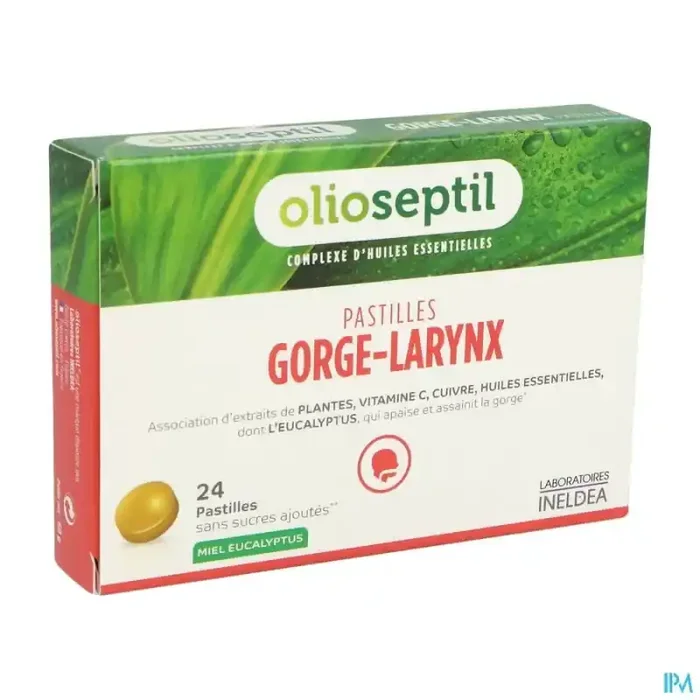 Olioseptil Gorge Larynx miel eucalyptus 24 pastilles