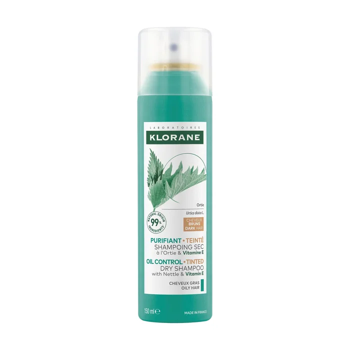Ortie & Vitamine E – Shampooing Sec Teinté Purifiant- Cheveux Bruns – 150 ml