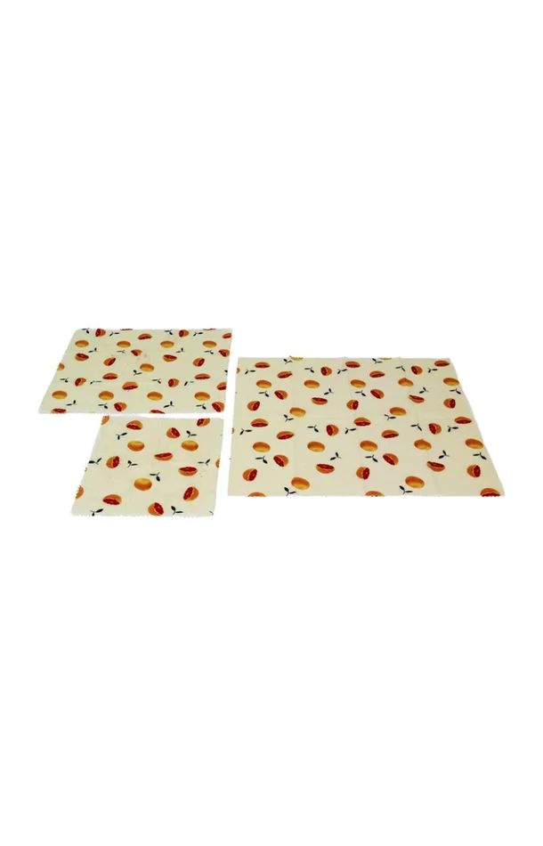 Pack 3 emballages – Cire d’abeille – Motifs fruits