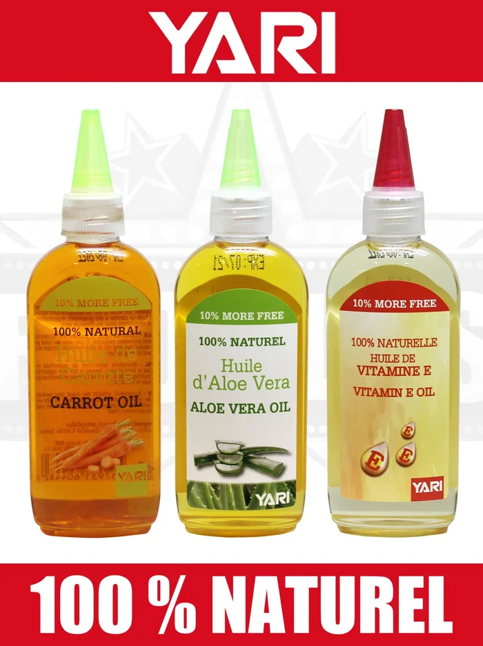 PACK 3 Huiles YARI « Carotte – Aloe Vera – Vitamine E »