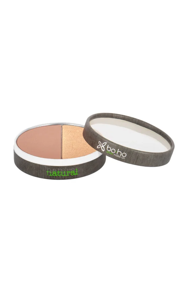 Palette duo d’essentiels bio – Poudre sculptante & highlighter