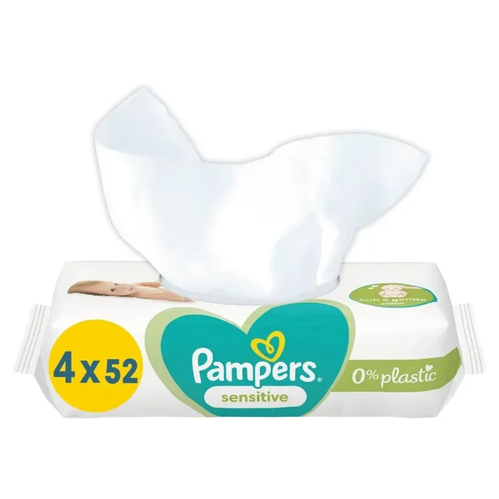 Pampers Sensitive – Lingettes – Paquet 4 x 52 lingettes