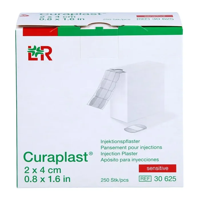 Pansement pour injection CuraPlast Sensitive 2 x 4 cm – Boîte de 500