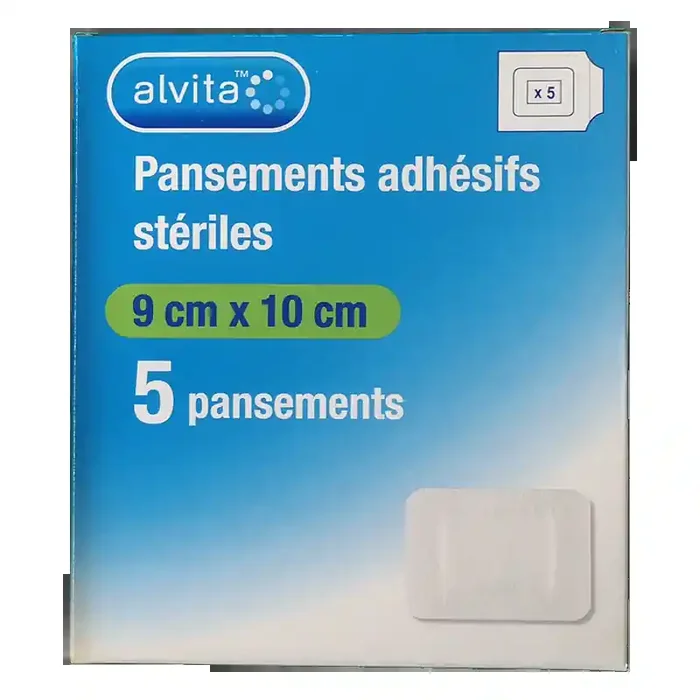 PANSEMENTS ADHESIFS STERILES 9CM X 10CM X5 ALVITA