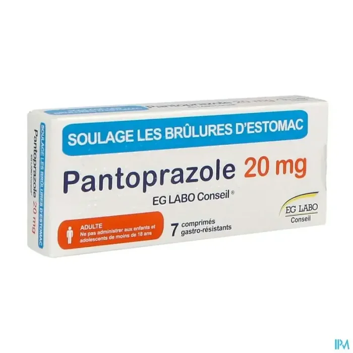 Pantoprazole eg labo conseil 20mg comprimé gastroresistant 7