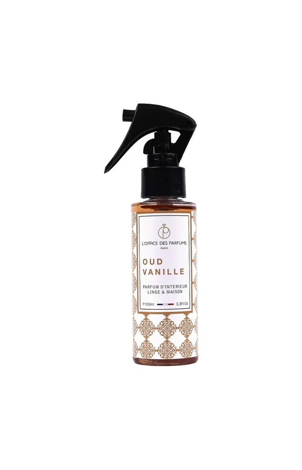 Parfum d’intérieur & de linge – Oud & vanille – Fruité fleuri – 100 ml