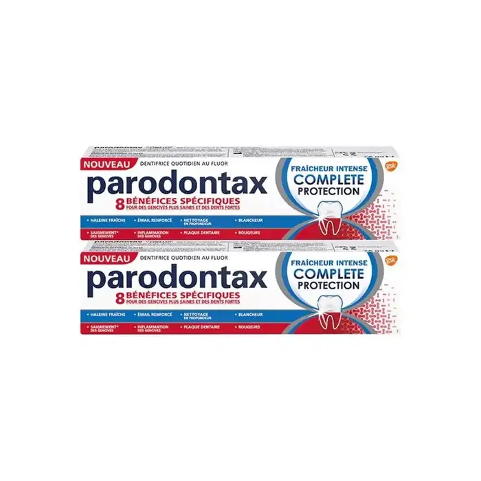 Parodontax dentifrice fraicheur intense protection complete 2x75ml