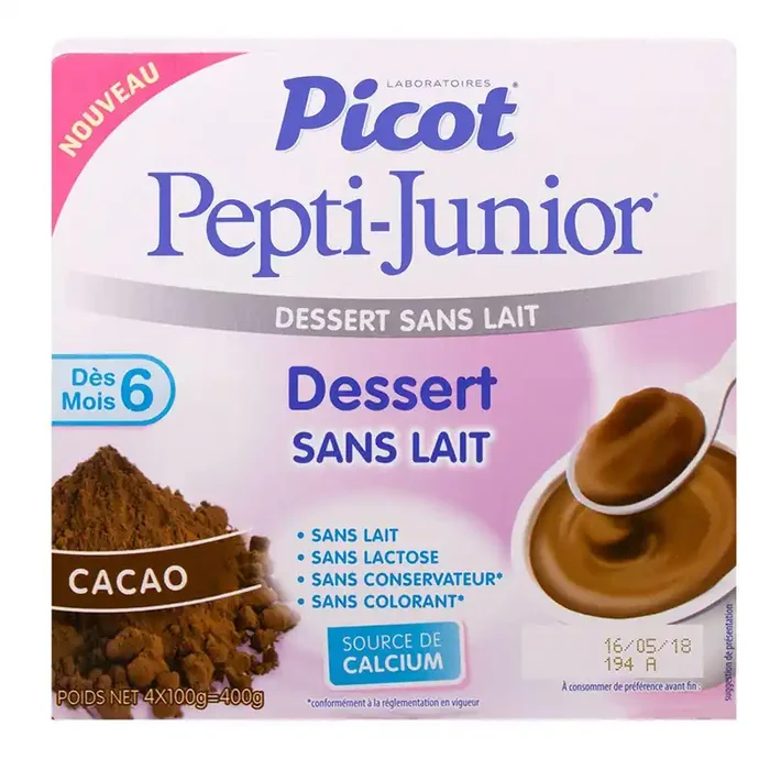 Pepti-Junior dessert sans lait dès 6 mois goût cacao 4x100g