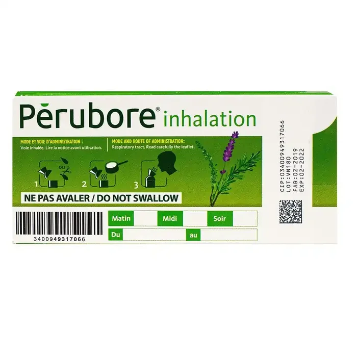 Perubore Inhalation – Rhume Rhinite Rhinopharyngite – 15 capsules