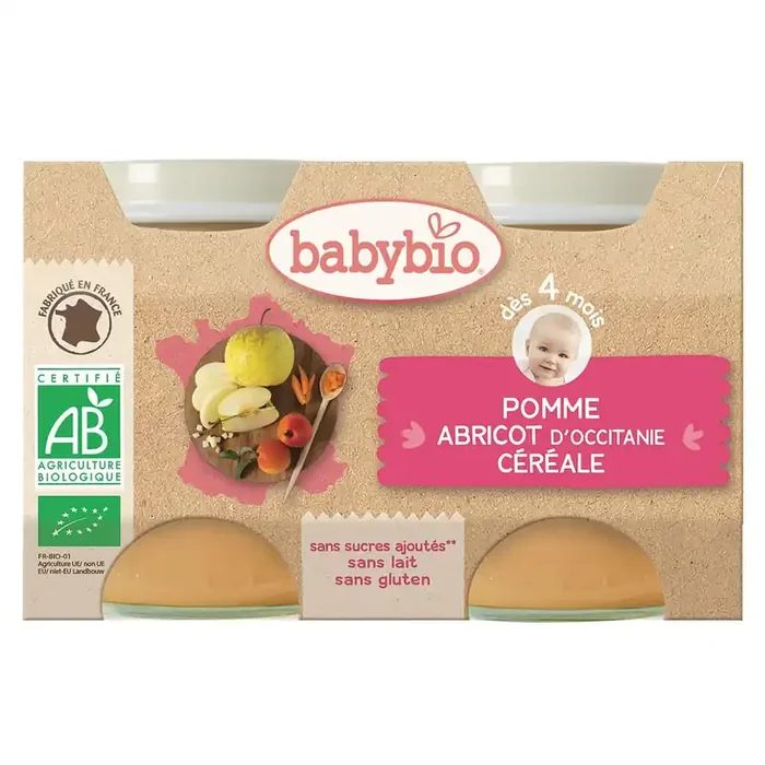 Petit pot fruits pomme abricot & céréale 2x130g