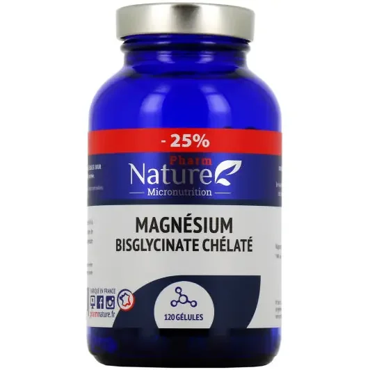 Pharm Nature Micronutrition Magnésium bisglycinate chélaté 120 gélules