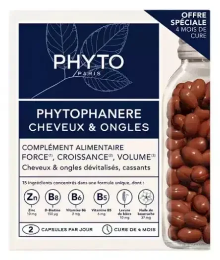 Phyto Phanère – Complément Alimentaire Cheveux & Ongles – Duo 120 Capsules X 2