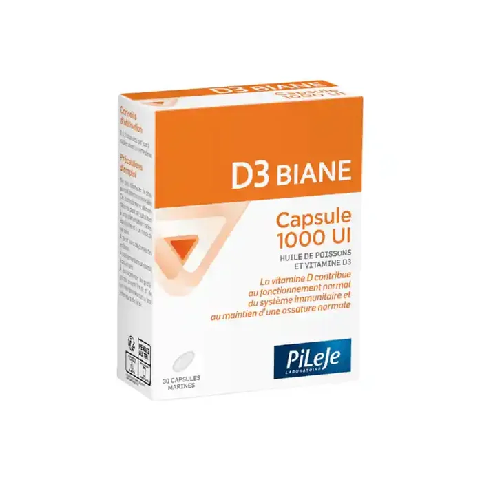 Pileje D3 biane capsule 1000 UI vitamine D 30 capsules
