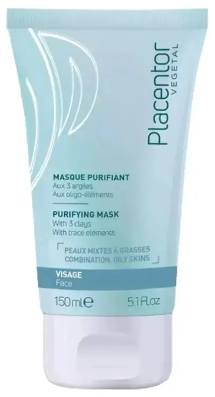 Placentor Végétal Masque Purifiant à l‘Argile Verte Peaux Mixtes / Grasses Tube 150 ml