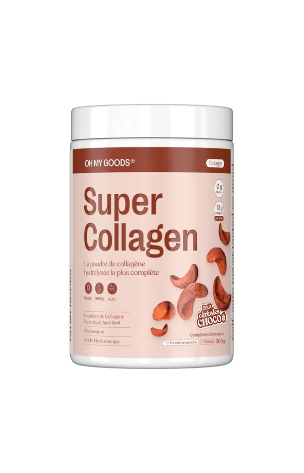 Poudre de collagène hydrolysée – Super Collagen – Goût céréales choco – 300 g