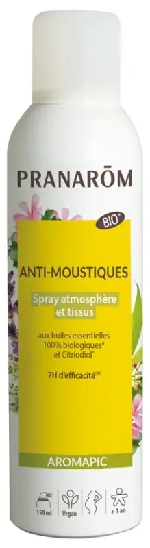 Pranarôm Aromapic Spray Anti-Moustiques Atmosphère et Tissus 150 ml