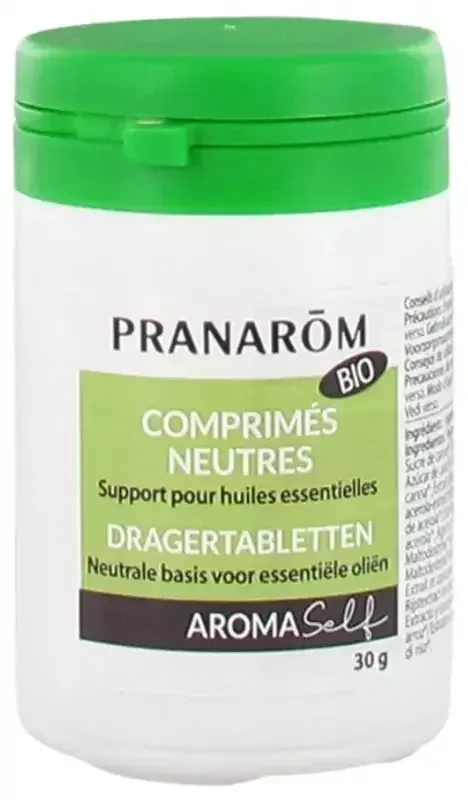 Pranarôm Comprimés Neutres Bio Support Neutre Pour Huiles Essentielles 30 g