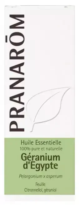 Pranarôm Huile Essentielle Géranium d‘Egypte Pélargonium X Graveolens Feuille Hect 10 ml