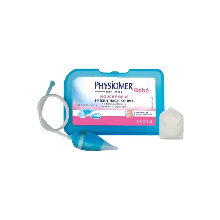 PRIME Physiomer mouche bebe avec embout nasal souple et 40 filtres