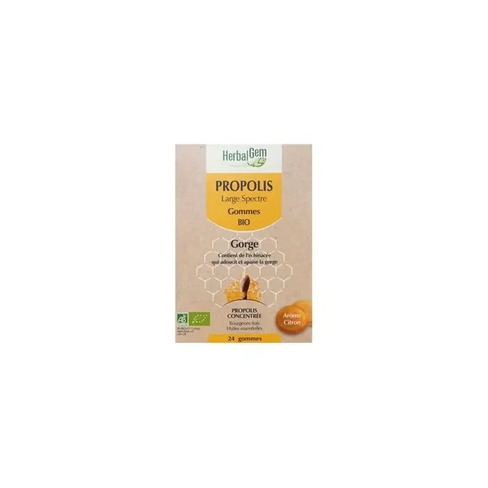 PROPOLIS LARGE SPECTRE GOMMES BIO X24 HERBALGEM