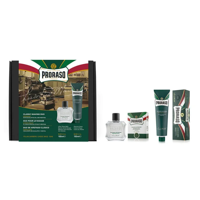PRORASO DUO PACK – Crème à raser + Baume après-rasage REFRESHING
