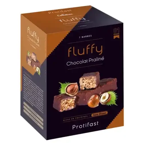 PROTIFAST FLUFFY Chocolat Praliné – 7 Barres