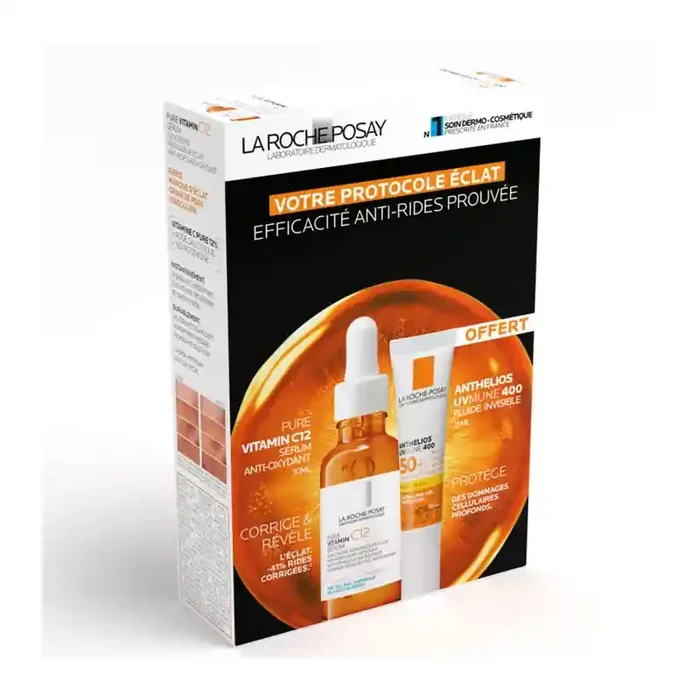PROTOCOLE ECLAT PURE VITAMIN C12 SERUM + ANTHELIOS UVMUNE 400 LA ROCHE POSAY
