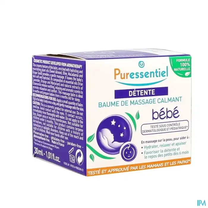 Puressentiel baume de massage calmant bébé detente aux 3he 30ml