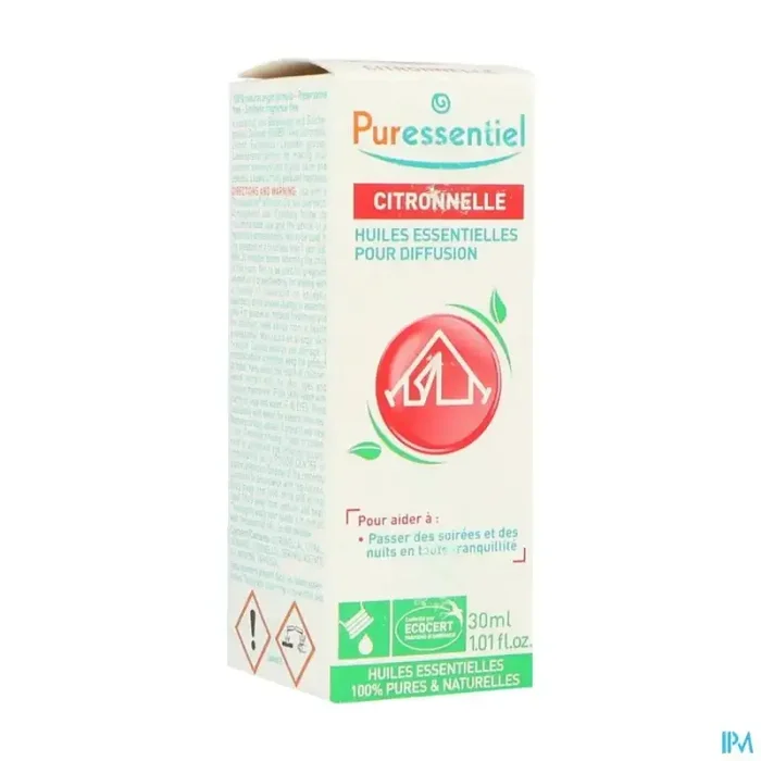 Puressentiel diffuse citronnelle huile essentielle pour diffusion 30ml