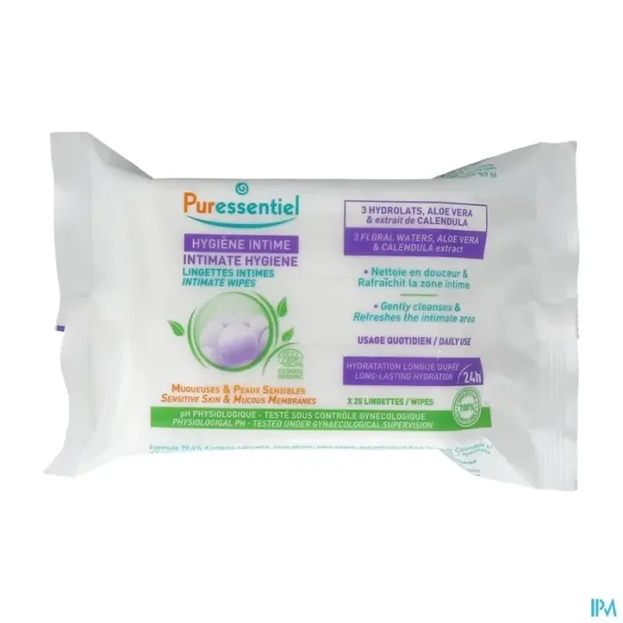 Puressentiel lingette intime quotidienne certifiée bio x25