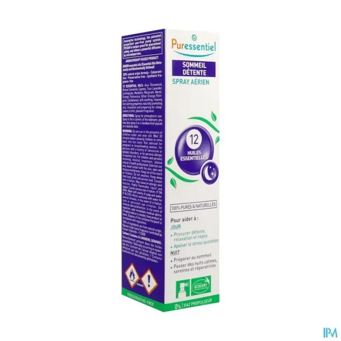 Puressentiel spray aerien sommeil detente aux 12 huile essentielle 75ml