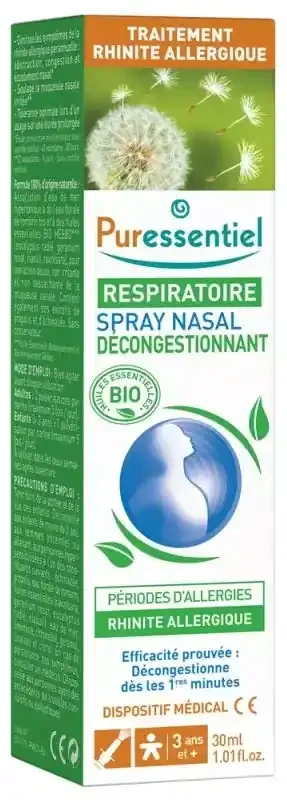 Puressentiel Spray Nasal Décongestionnant Allergies Aux He Bio – 30 ml