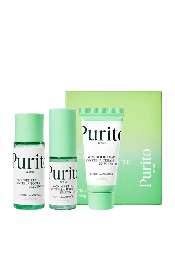 Purito – Coffret soin – Centella Unscented – Visage – 4 produits