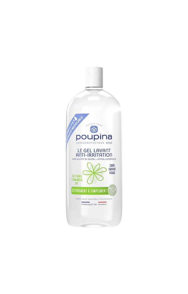 Recharge gel lavant anti-irritation – Corps, visage & cheveux – Bébé – 1 L