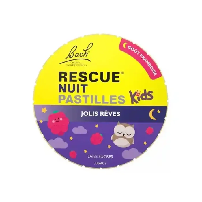 RESCUE NUIT KIDS PASTILLES FRAMBOISE SANS SUCRE BACH