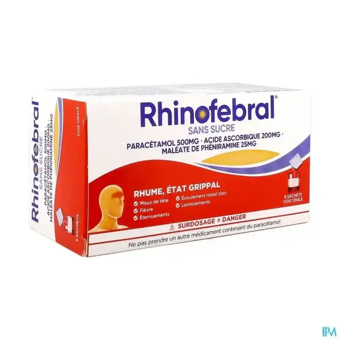 Rhinofebral sans sucre poudre pour solution buvable sachet 5g 8