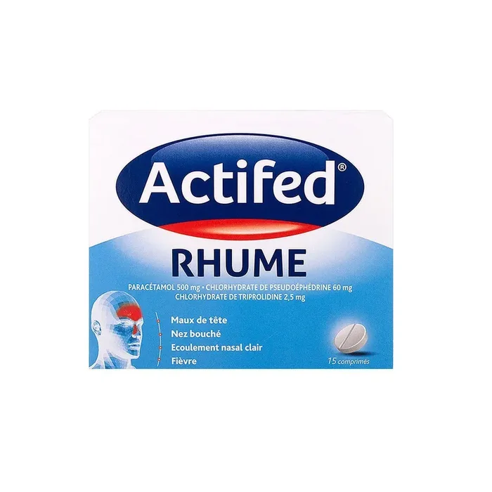 Rhume – Maux de tête Nez bouché Fièvre – 15 comprimés
