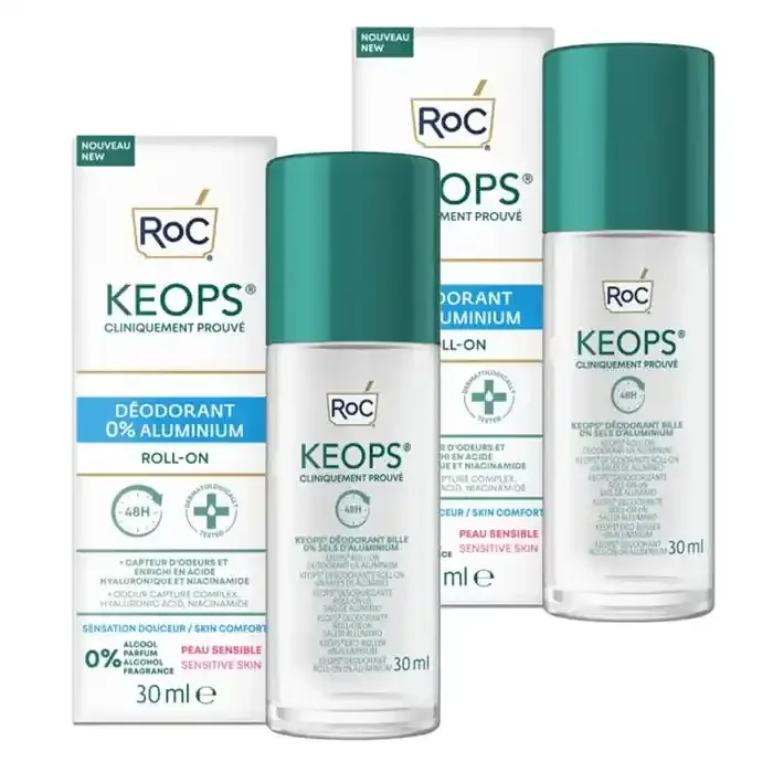 Roc Keops Déodorant Roll-On 0% Aluminium 2x30ml