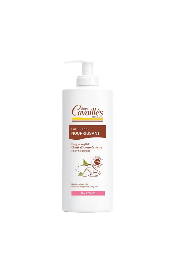 Rogé Cavaillès – Lait corporel nourrissant – Huile d’amande douce – Peaux sèches – 400 ml