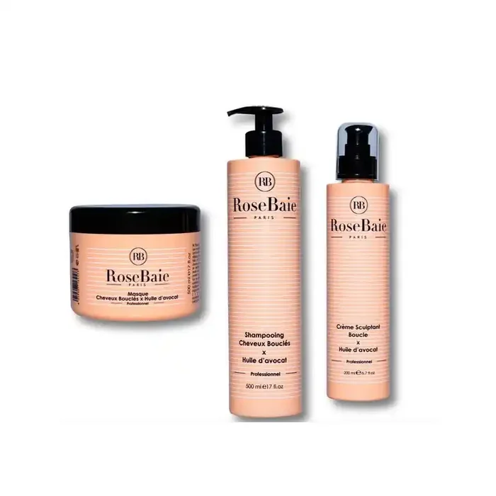 Rosebaie kit Cheveux Boucles Avocat (shampoing, masque et creme sculptante)