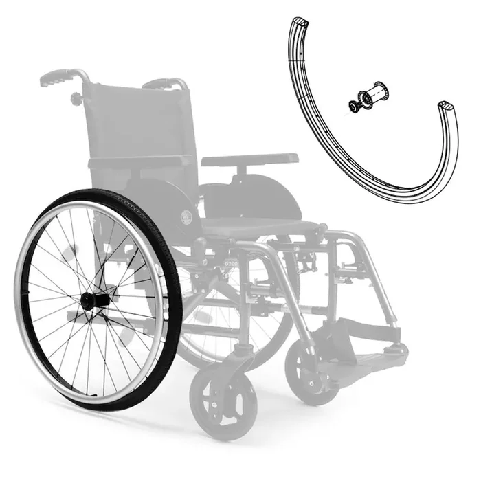 Roue arrière 24 Pouces avec bandage pour Fauteuils roulants