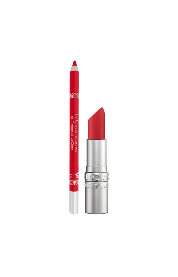 Rouges à lèvres satiné & crayon – Rouge Vibrant & Rouge Théophile