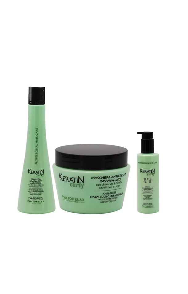 Routine anti-frisottis – Keratin Curly – Cheveux bouclés ou frisés