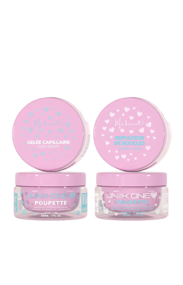 Routine coiffante – Huile de ricin & protéines de blé – Cheveux bouclés – 2 x 200 ml