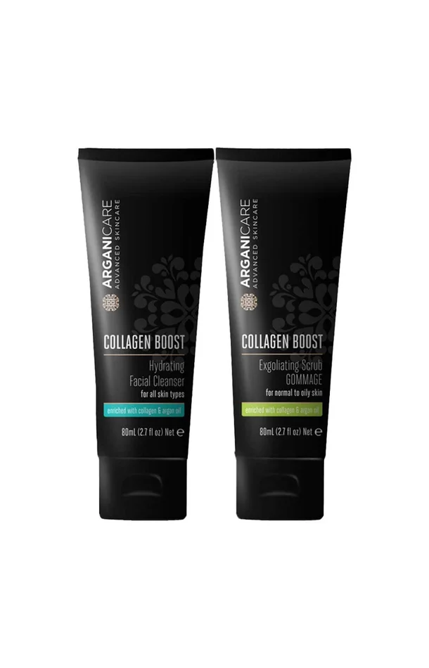 Routine nettoyante – Collagène & huile d’argan – Visage – 2 produits
