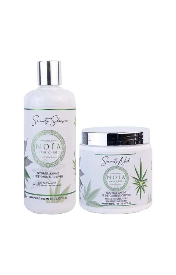 Routine nourrissante & détoxifiante – Huile de chanvre – Cuirs chevelus sensibles – 2 x 500 ml