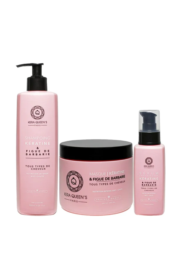 Routine nourrissante anti-chute – Kératine & figue de barbarie – Tous types de cheveux