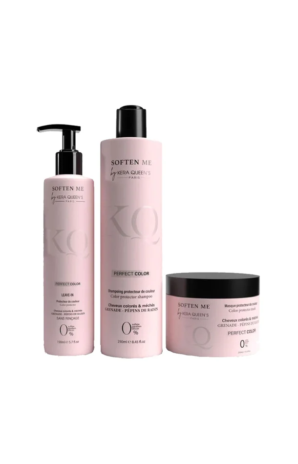 Routine protectrice de couleur – Grenade & pépins de raisins – Cheveux colorés ou méchés – 3 produits