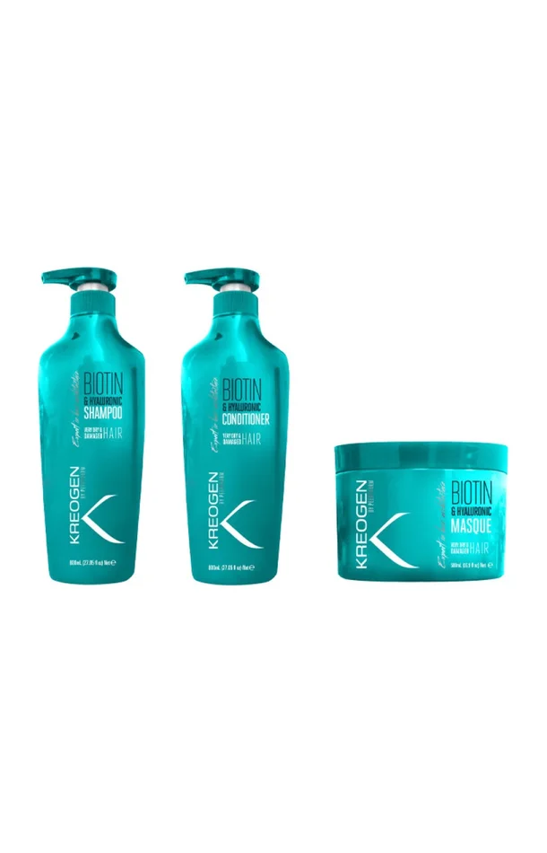 Routine réparatrice – Biotine – Cheveux très secs abîmés – 3 produits